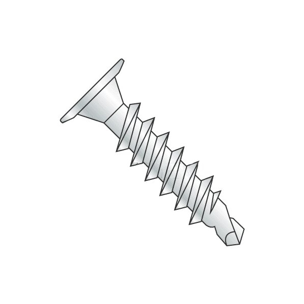 Newport Fasteners Self-Drilling Screw, #8 x 3/4 in, Zinc Plated Steel Wafer Head Phillips Drive, 10000 PK 398171-10000 - main